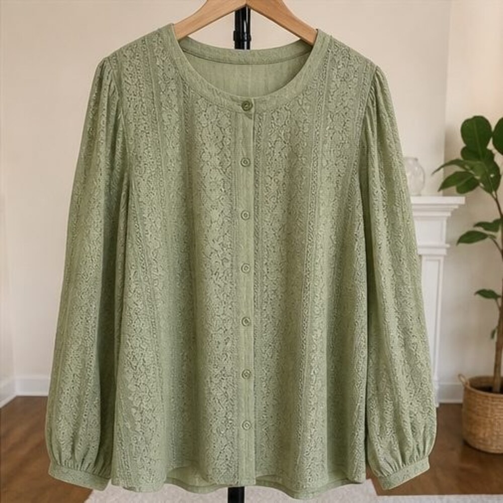 Sage Puff Sleeve Top